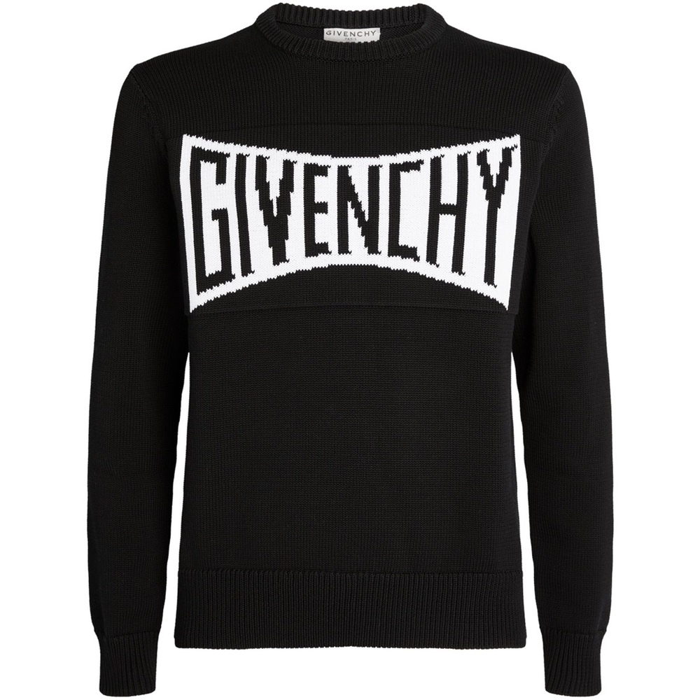 Rare Out of Stock!! Cotton Logo Panel Sweater